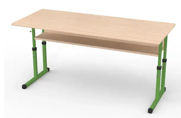 Стіл учнівський двомісний без полиці прямі кути №4-7/1200х500 МФ Вересень